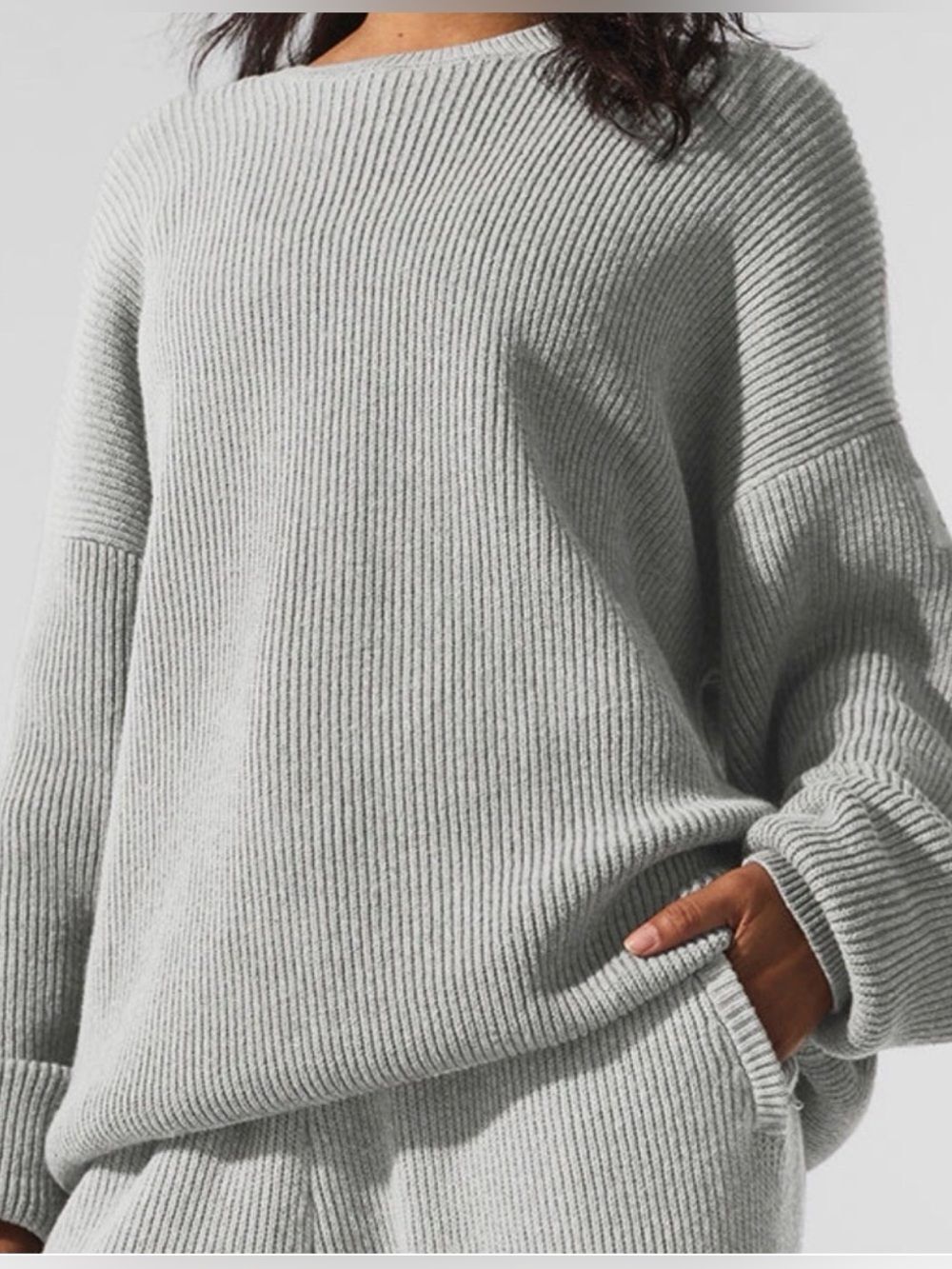 Alo Yoga Domain Rib Knit Crew Sweater XS